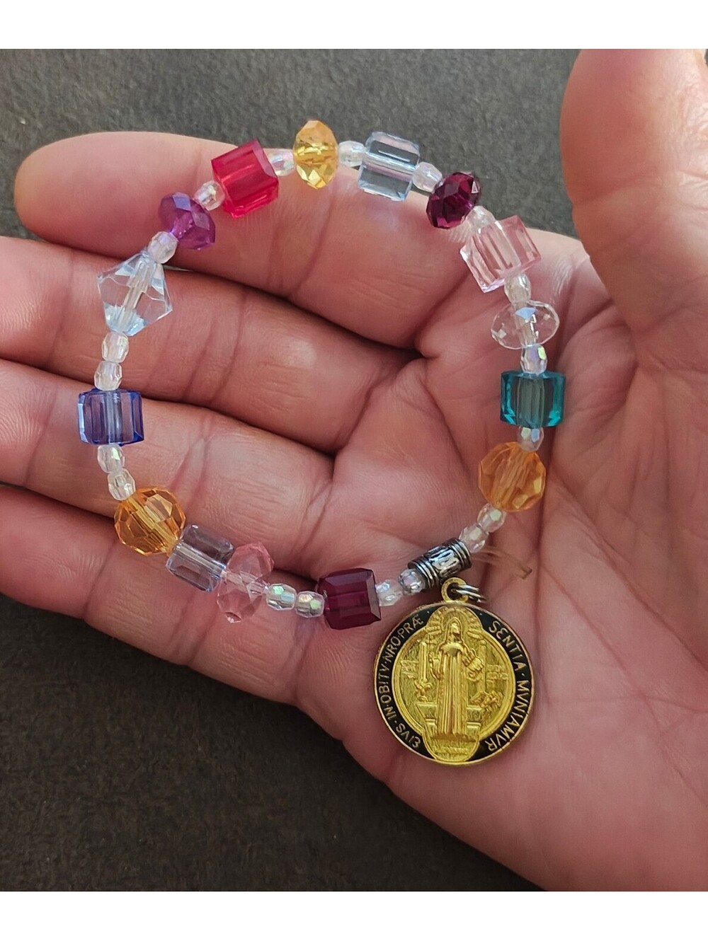 Handmade Saint Benedict Protection Multi Colored  Bracelet